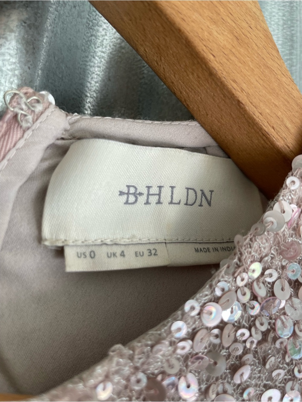 BHLDN Pale Blush Sequin Mini Dress